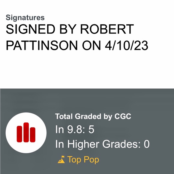 Robert Pattison, CGC, comic book signed for Batman “the killing time graded, 9.8 - Picture 10 of 10